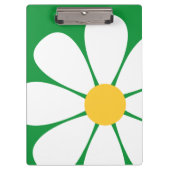 Witte & Gele Daisy Bloem op Kelly Groen Klembord (Voorkant)