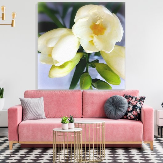 witte gele diepte canvas afdruk (Insitu (Woonkamer))