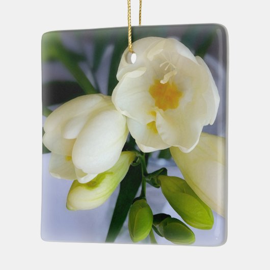 witte gele diepte keramisch ornament (Links)
