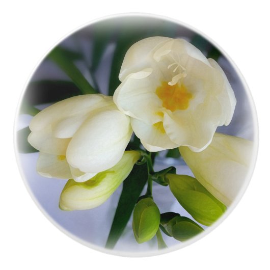 witte gele diepte keramische knop (Voorkant)