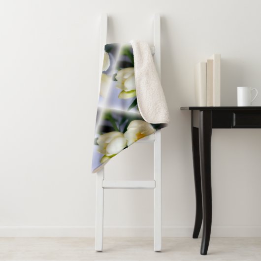 witte gele diepte sherpa deken (In situ)