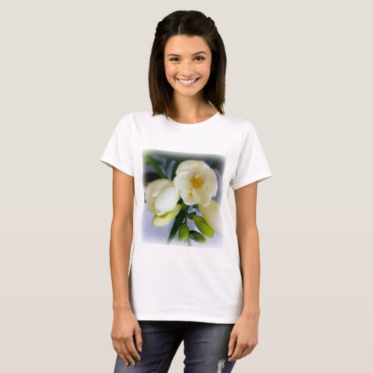 witte gele diepte t-shirt (Voorkant volledig)