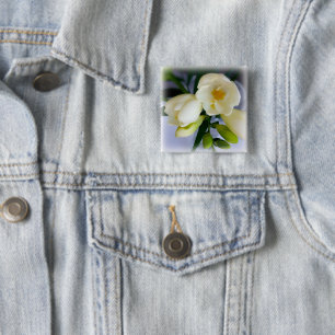 witte gele diepte vierkante button 5,1 cm