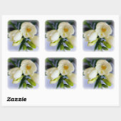 witte gele diepte vierkante sticker (Vel)