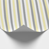 Witte, gele en grijze strepen cadeaupapier (Hoek)