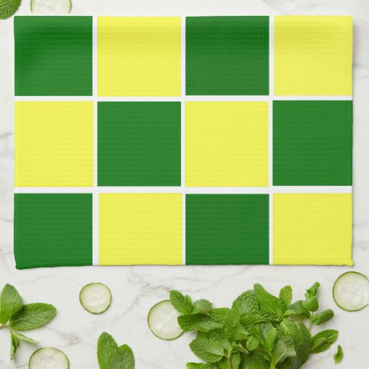 Witte, gele en groene controleurs keukenhanddoeken (Gevouwen)