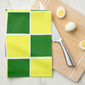 Witte, gele en groene controleurs keukenhanddoeken (Quarter Fold)