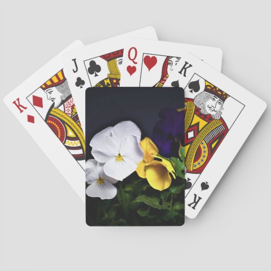 Witte gele en Paarse pansies Pokerkaarten (Achterkant)