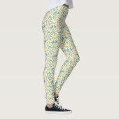 Witte & Gele Frangipani All-Over-Print Leggings (Rechts)