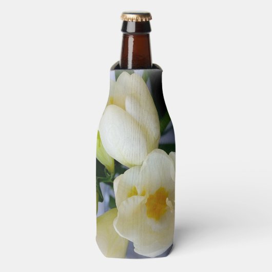 witte gele fresia flesjeskoeler (Fles Voorkant)