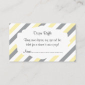 Witte, gele & grijze streep olifanten luier Raffle Informatiekaartje (Achterkant)