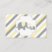 Witte, gele & grijze streep olifanten luier Raffle Informatiekaartje (Voorkant)