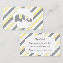 Witte, gele & grijze streep olifanten luier Raffle