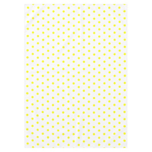Witte Gele Lemon Polka Dots Tafelkleed (Voorkant)