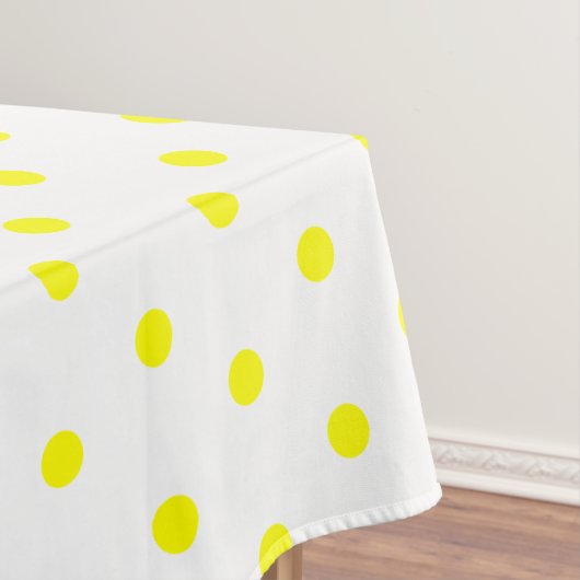 Witte Gele Lemon Polka Dots Tafelkleed (Voorbeeld)