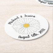 Witte Gele Madelief Bloem Bloemrijke Tuinfeest Ronde Kartonnen Onderzetter (Gebogen)