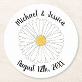 Witte Gele Madelief Bloem Bloemrijke Tuinfeest Ronde Kartonnen Onderzetter (Voorkant)