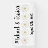 Witte Gele Madeliefjes Bloem Bloementuin Feest Spandoek (Verticaal)