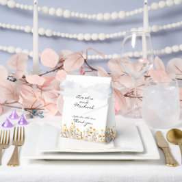 Witte Gele Meadow Wildbloemen Bruiloft Bedankdoosjes