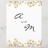 Witte Gele Meadow Wildbloemen Bruiloft Checklist (Achterkant)