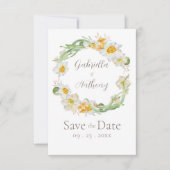 Witte & Gele Narcis Bloemige 'Save the Date' Save The Date (Voorkant)