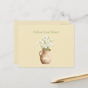 Witte Gele Narcissen Bloem Briefkaart