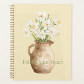 Witte Gele Narcissen Bloem Planner (Voorkant)