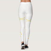 Witte Gele Sterren Broek Leggings (Achterkant)