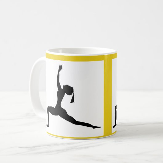 Witte/gele stijl: Klassieke Mok/Koffiebeker Koffiemok (Voorkant links)