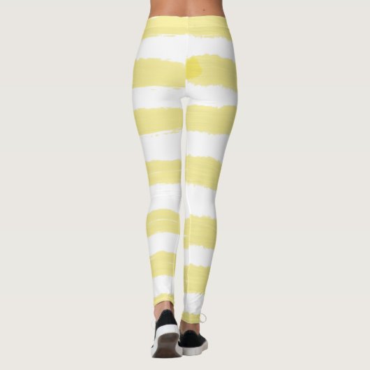  witte gele strepen leggings (Achterkant)