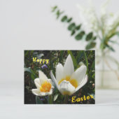 Witte gele tulpen Happy Easter Briefkaart (Staand voorkant)
