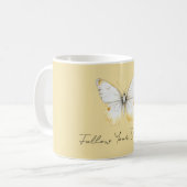 Witte Gele Vlinder Koffiemok (Voorkant links)