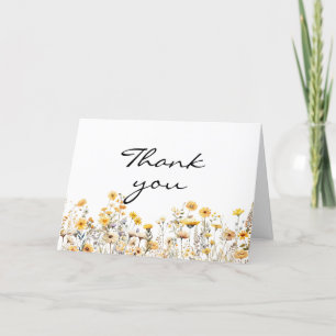 Witte gele weidebloemen bedankkaart