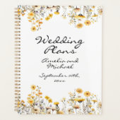 Witte Gele Weiland Wildbloemen Bruiloft Planner (Voorkant)