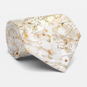 witte gele wilde bloemen stropdas