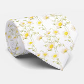 witte gele wilde bloemen stropdas (Opgerold)