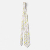 witte gele wilde bloemen stropdas (Achterkant)