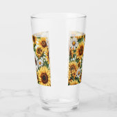 Witte & gele zonnebloem madeliefjes glas (Links)