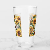 Witte & gele zonnebloem madeliefjes glas (Rechts)