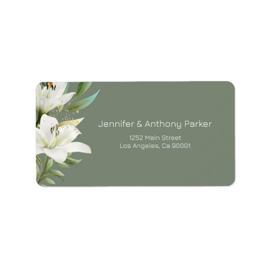 Witte gelilies etiket (Voorkant)