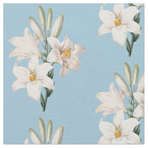  witte gelilies Floral Stof