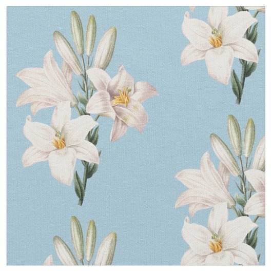 witte gelilies Floral Stof (Close Up)