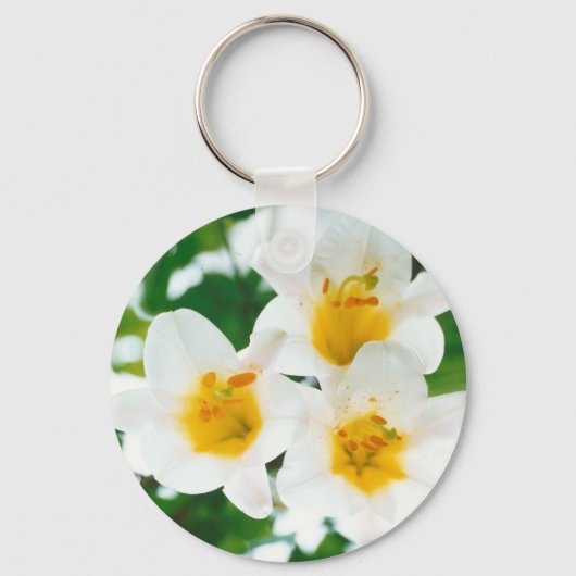 Witte gelilies - Lily Flower Lilium candidum Sleutelhanger (Voorkant)