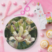 Witte gelilies papieren bordje (Feest)