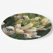 Witte gelilies papieren bordje (Gekanteld)