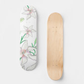 Witte gelilies persoonlijk skateboard (Voorkant)