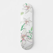 Witte gelilies persoonlijk skateboard (Voorkant)