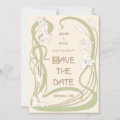 Witte gelilies sparen de datum magnetische uitnodiging (Voorkant)