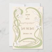 Witte gelilies sparen de datum magnetische uitnodiging (Voorkant)