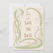 Witte gelilies sparen de datum save the date (Voorkant)